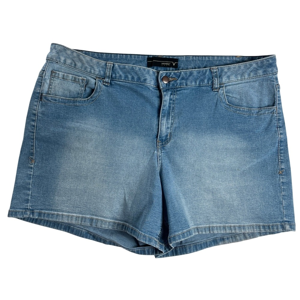 Venezia Denim‎ Shorts Womens 20 Stretch Mid Rise Casual Blue Jean Shorts